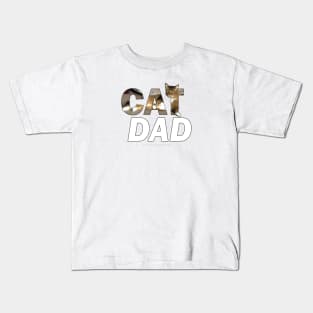 CAT DAD - Somali Abyssinian cat long hair oil painting word art Kids T-Shirt